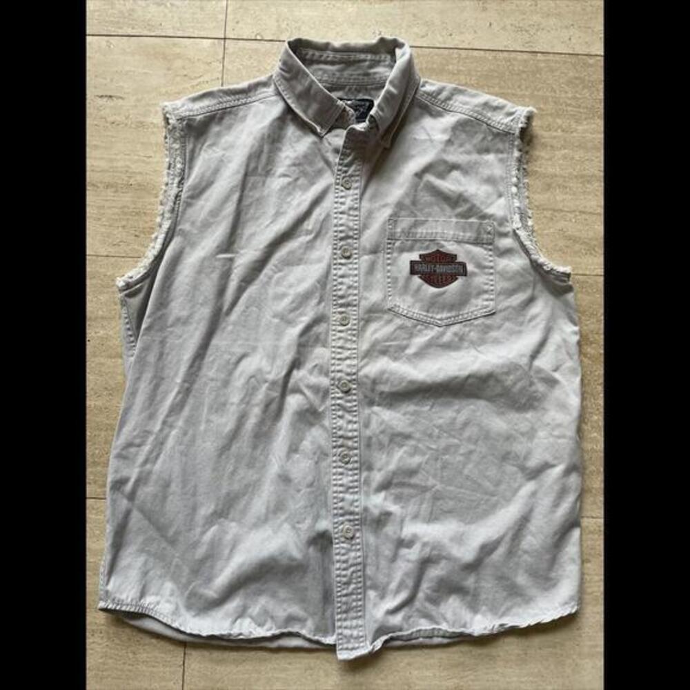 Gray Harley Davidson Vest Men’s Size‎ L Motorcycle